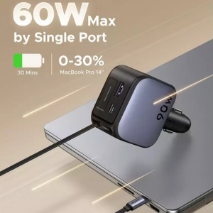 Incarcator pentru Masina, Cablu Retractabil USB-C, USB-C/A, 90W, Quick Charger, 70cm, Ugreen EC603, Negru - Img 5