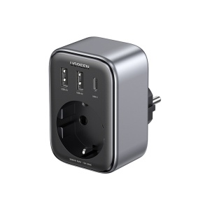 Incarcator pentru Priza 2x USB, USB-C, AC, 3680W, 13A, PD30W, 3A, QC4+, Ugreen CD268, Negru