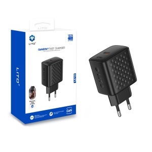 Incarcator pentru Priza, USB-C, 20W - Lito (LC13) - Black