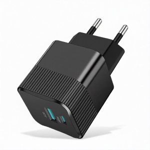 Incarcator Priza Fast Charge 25W, 1xType-C, 1xUSB, SKYDDAR INNOVATION CHPD216, set cu sticker, Negru
