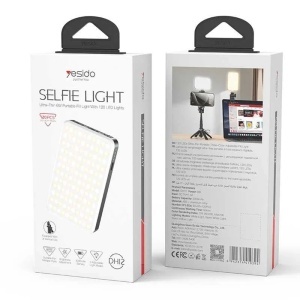 Lampa Selfie, 120 LED-uri, USB-C, Acumulator 3000mAh, 6W, Clip-on, Yesido, Negru - Img 7