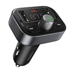 Modulator FM si Incarcatir Auto cu Bluetooth 5.3, USB, USB-C, Display, PD18W, Baseus S-09 Pro- Negru