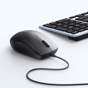 Mouse cu Fir, Ergonomic Design, USB, Plug&Play, 1200DPI, 1.5m, Ugreen MU007, Negru - Img 4