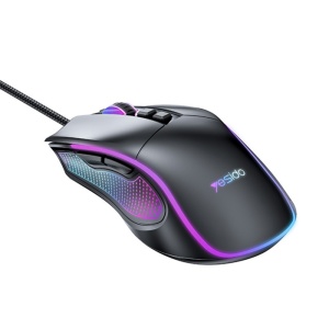 Mouse gaming cu fir, Optic, 7200 DPI, 7 Butoane, RGB, USB, Yesido, Negru