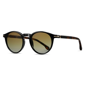 Ochelari de Soare Barbati, Protectie UV, Ramme TR90, Desing Rotund, set cu sticker, Model 31235, Galben