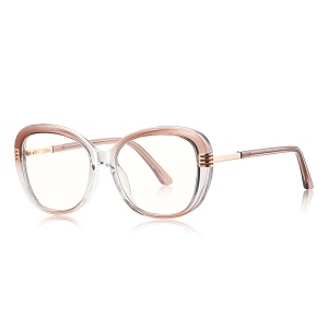 Ochelari Protectie Blue Light Unisex/Femei, SKYDDAR INNOVATION, Rame Metalice, 2265, Design Modern, set cu sticker, Maro