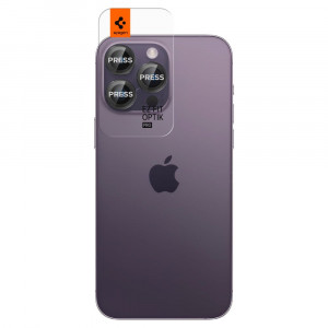 Pachet 2x Folie camera iPhone 14 Pro / 14 Pro Max Optik.TR Spigen - Negru - Img 6
