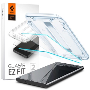 [Pachet 2x] Folie pentru Samsung Galaxy S24 Ultra, sticla securizata, Glas.tR EZ-FIT Pro HD Spigen, Transparent