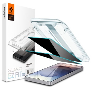 [Pachet 2x] Folie pentru Samsung Galaxy S25 Ultra, sticla securizata, Glas.tR EZ-FIT Pro HD Spigen, Transparent