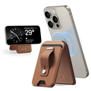 Portofel/Stand cu Magnet din PU, 3x Card - ESR Geo Magnetic - Brown