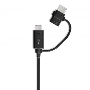 Samsung - Charging Cable (EP-DG950DBEGWW) - USB to Micro-USB, Type-C, 1.5m - Black (Bulk Packing) - Img 1