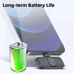 Set 2 Microfoane tip Lavaliera profesionala, Lightning, Bluetooth, plug & play, functie schimbare voce, Skyddar Vlog - Negru - Img 2