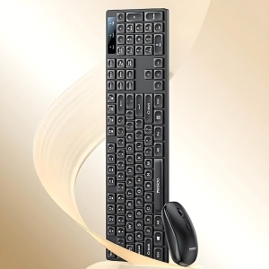 Set tastatura si mouse wireless, 2.4GHz, 104 taste, 1000 DPI, ABS, Yesido, Negru - Img 2