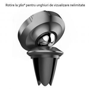 Suport Auto Grila Ventilatie pentru Telefon - Baseus (SUER-A01) - Black - Img 4