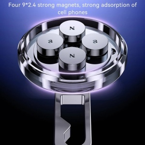 Suport auto magnetic, Bord, 4 Magneti, Zinc si Silicon, Yesido, Negru - Img 5