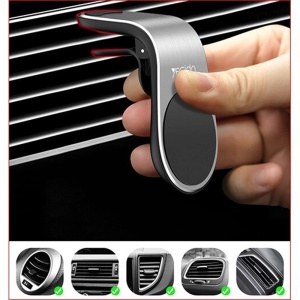Suport auto magnetic, Prindere grila ventilatie, Aluminiu, 3.5-7 inch, Yesido, Negru - Img 2