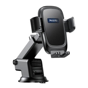 Suport auto telefon, Gravity Grip, Bord si parbriz, Brat ajustabil, Yesido, Negru