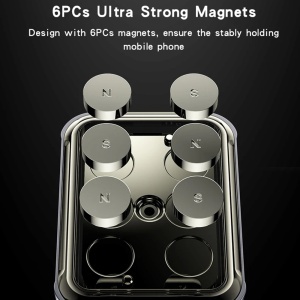 Suport auto telefon, Magnetic, Rotire 360 grade, Brat pliabil, Aliaj zinc, Yesido, Negru - Img 7