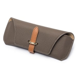 Toc Ochelari pindere curea, Piele Poliuretanica, set cu sticker, Model ETL3, Maro