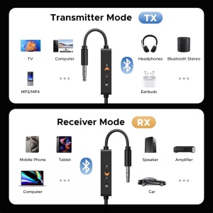Transmitator Audio, Bluetooth 5.4, Led Display, Plug&Play, Ugreen BT303, Negru - Img 2