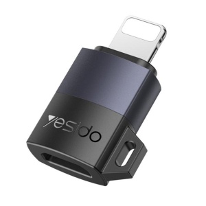 Adaptor OTG, Lightning la Micro-USB, 480Mbps, 12W, Aliaj aluminiu, Yesido, Argintiu
