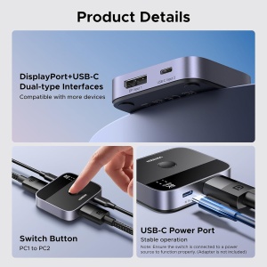 Adaptor Type-C, DP la Type-C, DP 4K@240Hz, 3D HDR, Plug&Play, Ugreen, Negru - Img 6