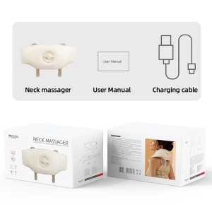 Aparat masaj cervical, 6 puncte masaj, Compresie termica, 2400mAh, Yesido, Beige - Img 7