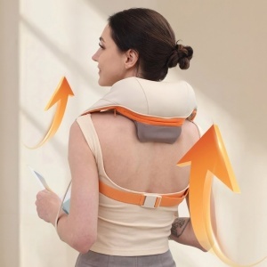 Aparat masaj cervical, Shiatsu, Incalzire Hot Compress, 2000mAh, Yesido, Bej - Img 6