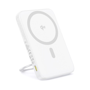 Baterie Externa, Baseus, Incarcare Rapida, Magnetic, Type-C, Qi2, Fast Charging, 20W, 5000mAh, Cablu Type-C, PicoGo, Alb