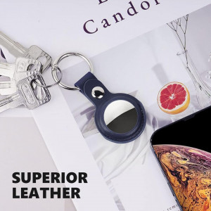 Breloc pentru Apple AirTag din piele, Skyddar Leather Tag - Albastru - Img 6