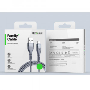 Cablu de Date Lightning Fast Charging 2.4A, 12W, 480Mbps, 2m - Duzzona (A7) - Grey - Img 7
