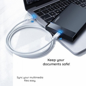 Cablu de Date USB-C la Type-C PD60W, 3A, 2m, Ugreen US264, Alb - Img 5
