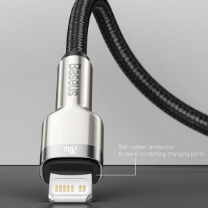 Cablu de Date USB la Lightning 2.4A, 2m, Baseus Cafule - Negru - Img 3