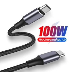Cablul USB-C la USB-C, Super Fast Charging PD 100W, 480Mbps, Compatibil cu MacBook Pro, iPhone 15, Samsung Galaxy S24/S23/S22, iPad Pro 2022, Dell XPS, Huawei Mate 60, Switch, Pixel 8 Pro, 1m - Negru - Img 8
