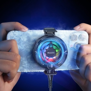 Cooler telefon, Magnetic, Semiconductor, RGB, Digital Display, Yesido, Negru - Img 4