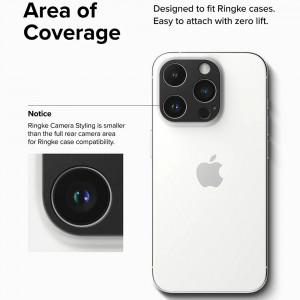 Folie camera iPhone 15 Pro / 15 Pro Max, Ringke Camera Styling - Black - Img 6