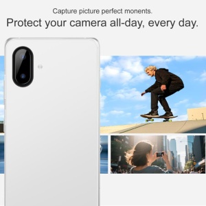 Folie camera Samsung Galaxy A07 4G, Camera Glass Negru, set cu sticker, Transparent - Img 4