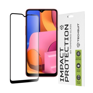 Folie pentru Samsung Galaxy A20s, SKYDDAR INNOVATION, Sticla Securizata, Ultra HD, Protectie 111D, Montare Simplă, Transparent, set cu sticker