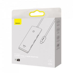 Hub adaptor Type-C la 4x USB 3.0, 1x Type-C, 1metru, Baseus - Negru - Img 3
