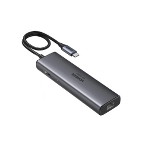Hub Type-C la 2x USB3.2, 2x Type-C, HDMI, RJ45, PD100W, 10Gbps, 1000Mbps, Ugreen, Gri - Img 2