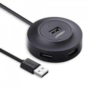 Hub USB-A la 4x USB-A 2.0, 1m, Ugreen CR106, Negru
