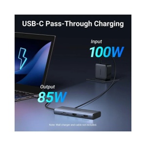 Hub USB-C la 3xUSB-C, 2x USB, 2x HDMI, 4K@60Hz, 10Gpbs, PD100W, Ugreen, Gri - Img 5