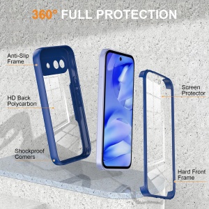 Husa 360° Google Pixel 10a, SKYDDAR INNOVATION, [Pachet 360°] ColorVerse, set cu sticker, Albastru - Img 2