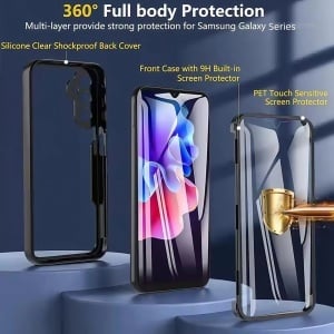 Husa 360° Oppo Reno14, SKYDDAR INNOVATION, [Pachet 360°] ColorVerse, set cu sticker, Negru - Img 3