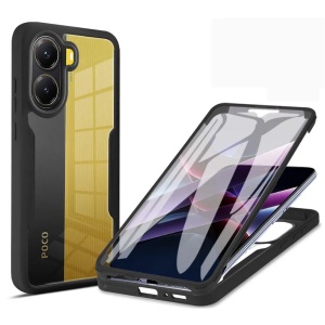 Husa 360° Xiaomi Poco X7 Pro, SKYDDAR INNOVATION, [Pachet 360°] ColorVerse, Negru, set cu sticker