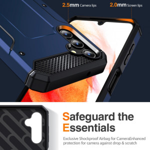 Husa antisoc Samsung Galaxy A14 4G / A14 5G cu suport birou, Techsuit Kickstand - Albastru - Img 6