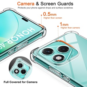 Husa Honor 400 Lite, Slim Silicon, Antisoc, set cu sticker, Shockproof Clear Silicone, Transparenta - Img 4