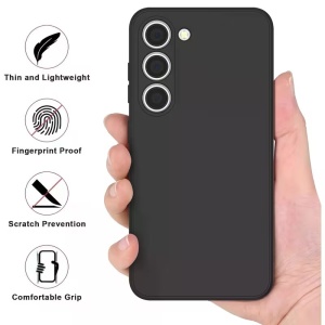 Husa Honor 600 Lite, Anti soc, Subtire, Antiderapanta, set cu sticker, Matt, negru - Img 2