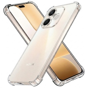 Husa Honor 600 Lite din Silicon Slim, Margini Antisoc, set cu sticker, Shockproof Clear Silicone, Transparenta
