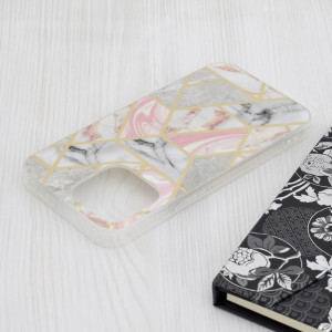 Husa iPhone 15 Pro Max Marble Series, Techsuit - Pink Hex - Img 3